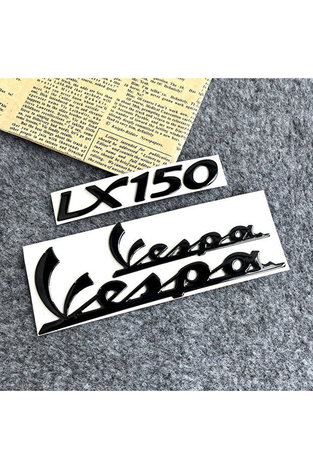 A8 black 150 Motorcycle 3D Emblem Badge Decal PVC Tank Wheel Sprint Sticker for Vespa Sprint Primave