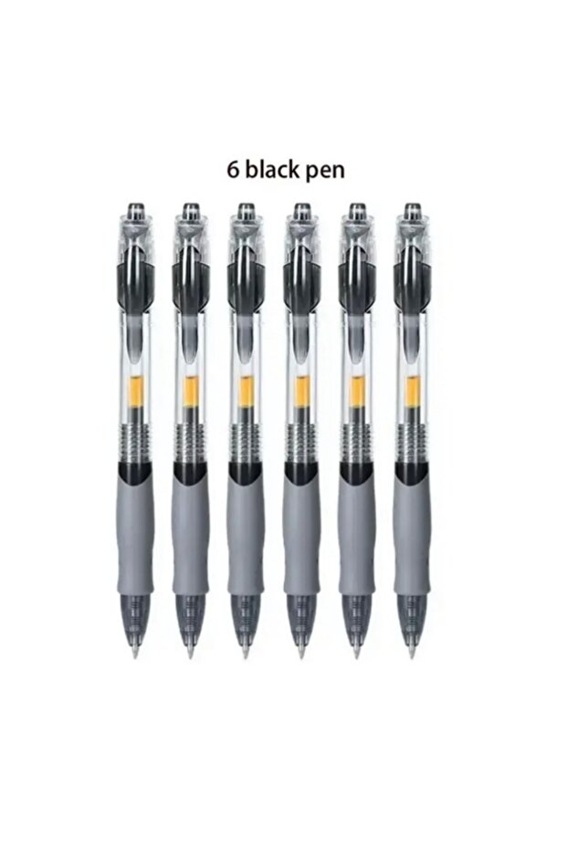 6 Black pen 6/30pcs Retractable Gel Pens Set Black/Red/Blue Ink Ballpoint for Writing Refills Office