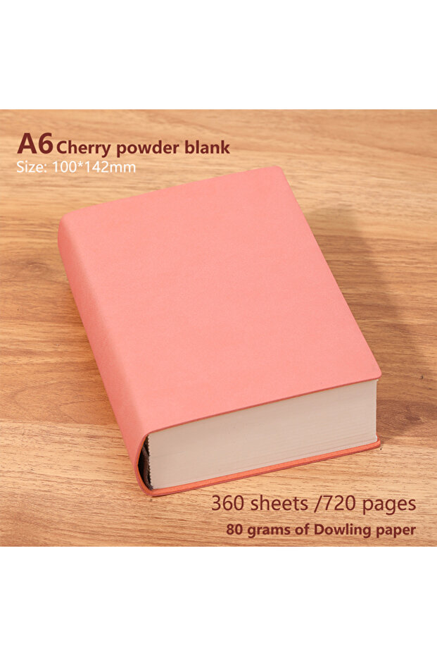 A6 pink-720pages 720 page ultra thick blank inner page sketchbook PU cover minimalist design small a