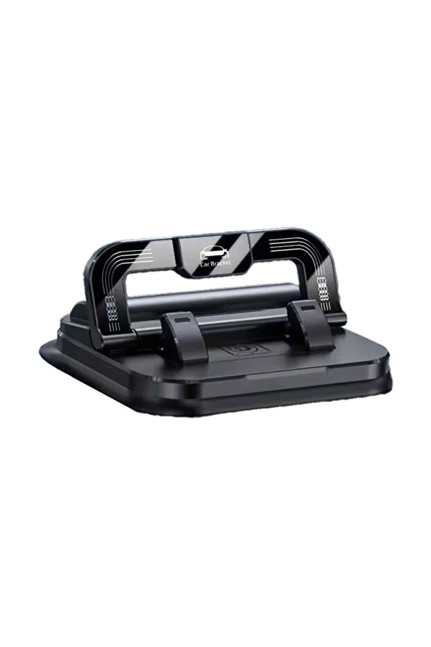 Black 2 in 1 Dashboard Car Phone Holder 360-Degree Rotation Head-Up Phone Mount Anti Slip Navigation