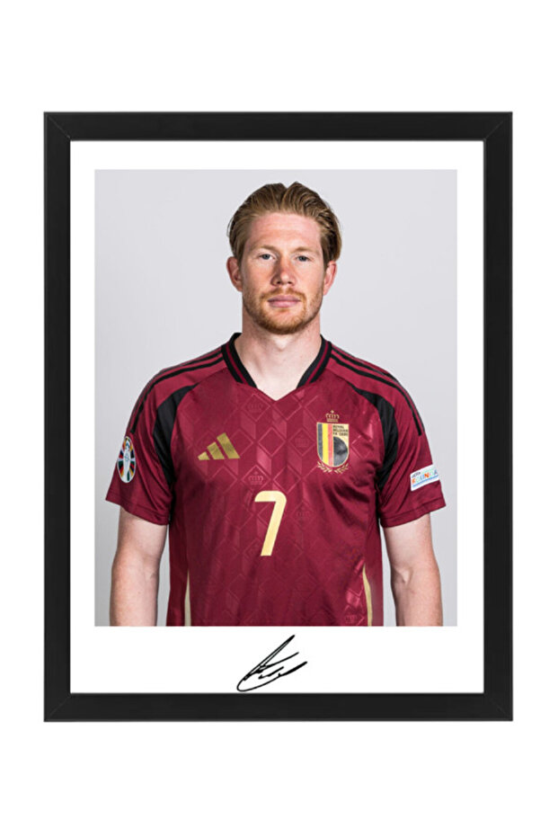 Kevin De Bruyne, Belgium, Euro 2024, Soccer Gift , Autographed Poster with Frame 30x40cm