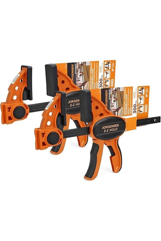 15.2 cm One Hand Clamp/Spreader, 136 kg Clamping Force, E-Z Hold Bar Clamps Set, Medium Duty, 2-pack