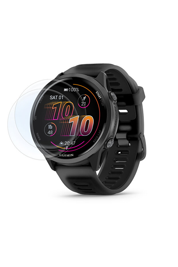 واقي شاشة نانو 9H متوافق مع جهاز Garmin Forerunner 570 مقاس 42 ملم، قطعتين، حماية شفافة مضادة للخدش