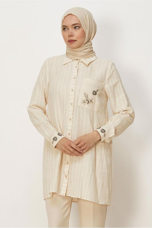 Shirt Collar Muslin Tunic 46525