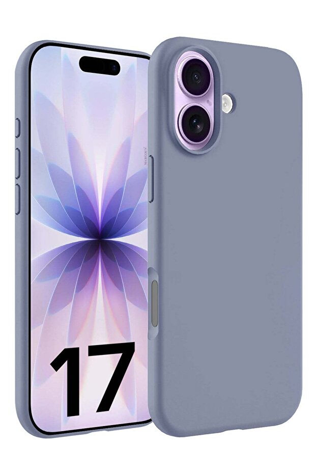 Silicone Protective Phone Case for iPhone 17 - Soft Anti-Scratch Microfiber Lining Ultra Slim Drop Protection Phone Cover - Pastel Purple