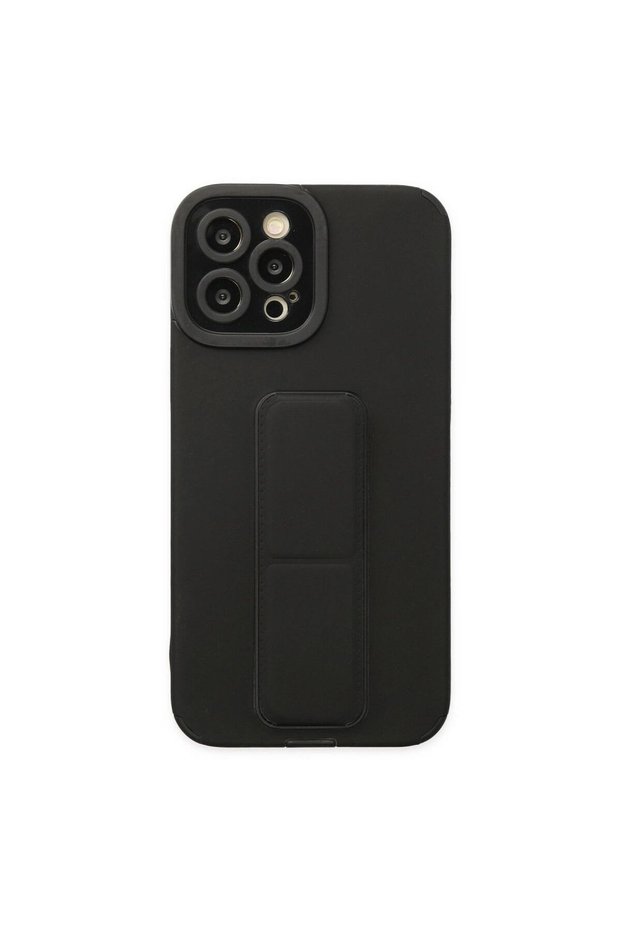 Apple iPhone 12 Pro Max Case with Mega Stand Silicone - Black
