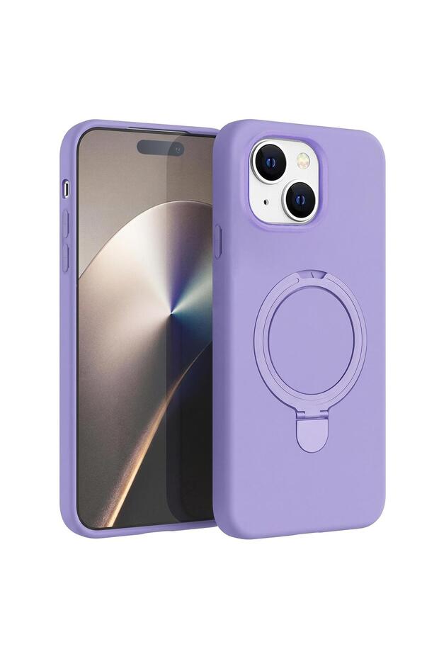 Apple iPhone 15 Compatible Case Aura Stand Magsafe Lilac