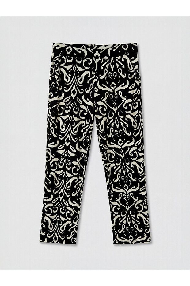 Nevavm Women's Patterned Trousers with Elastic Waist