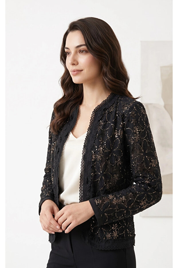 Sequin Embroidered Jacket - 6