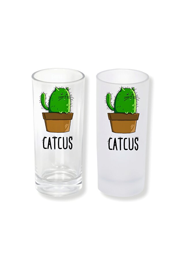Cat Cactus Rakı Cup With/Without Ice Option – 1 Stylish Presentation Cup 0154