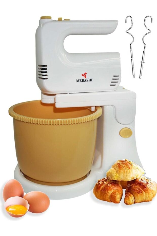 Stand Bowl Mixer, 3 L Capacity, 5 Speeds with Turbo, 250W Motor, White (ME-SBM1004PP)