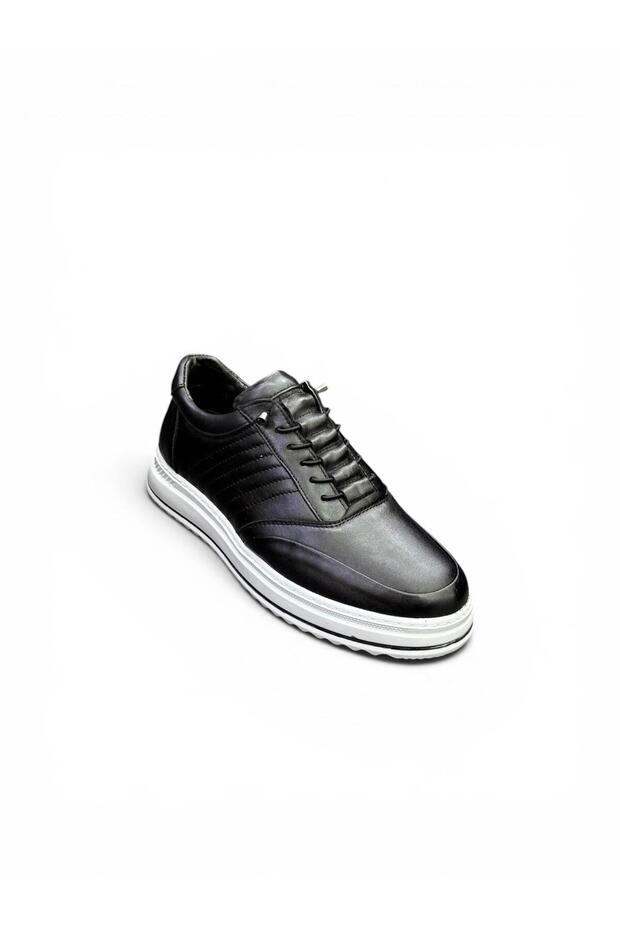 Genuine Leather Men's Casual Shoes Elastic Use Stitched Poly Sole