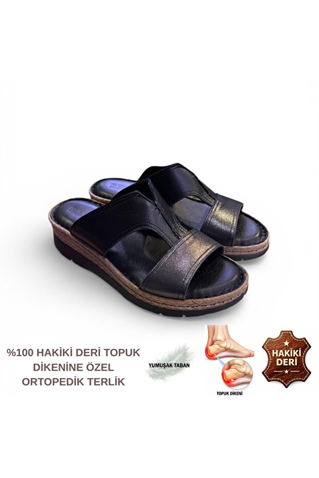 Genuine Leather Nubuck Special Design for Heel Spurs, Daily Comfortable Women's Slippers