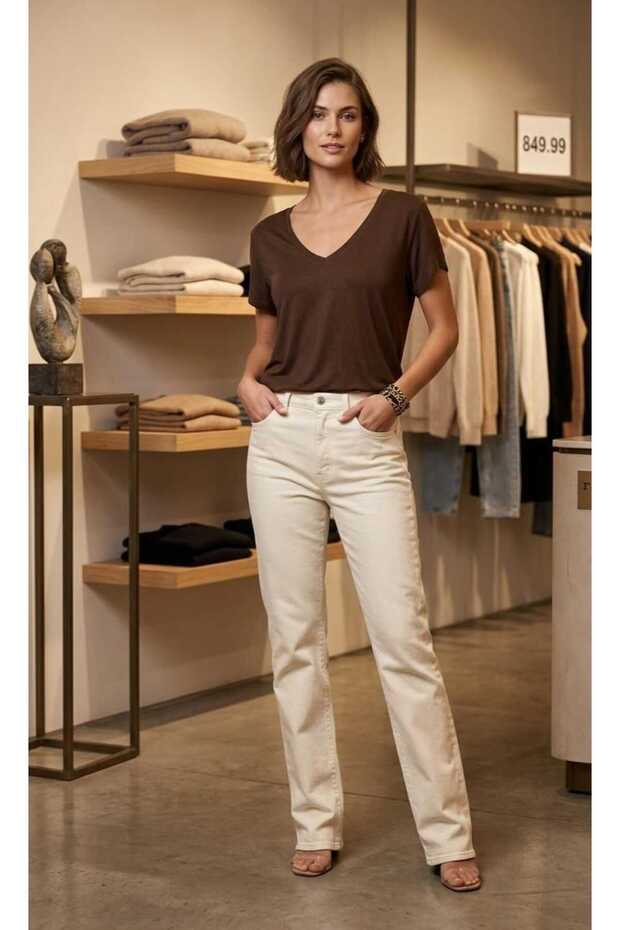 V Yaka Basic T-Shirt