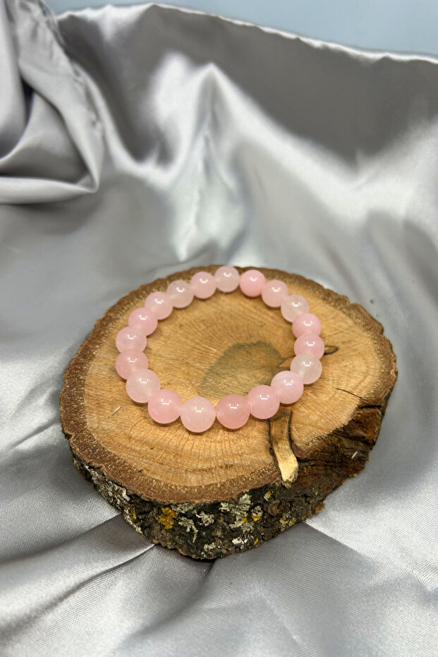 Pink Quartz Natural Stone Handmade Love Stone Natural Stone Special Design Bracelet