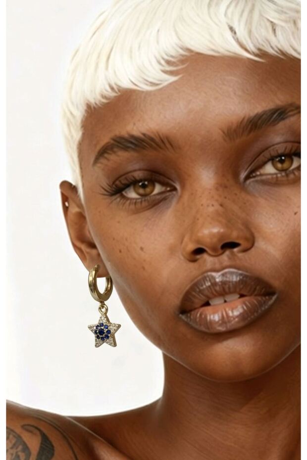 Figured Gold Color Zircon Stone Earrings