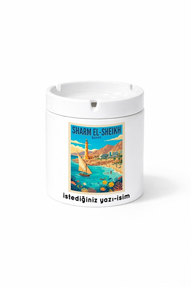 Sharm El-Sheikh - Sharm El-Sheikh City Double-Sided Printed Ashtray Ashtray Gift