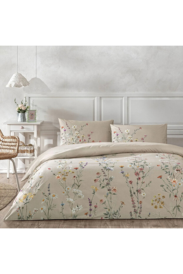 Double Cotton Duvet Cover Set Lunel Beige New Season Ranforce