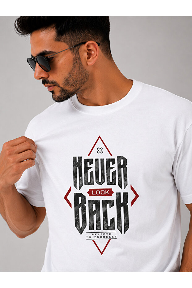 Motivational Text Printed Premium Unisex White T-Shirt