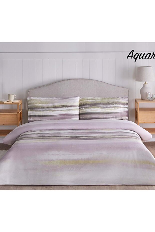 Nev Series -Mürdüm Aquarelle New- Single Duvet Cover Set