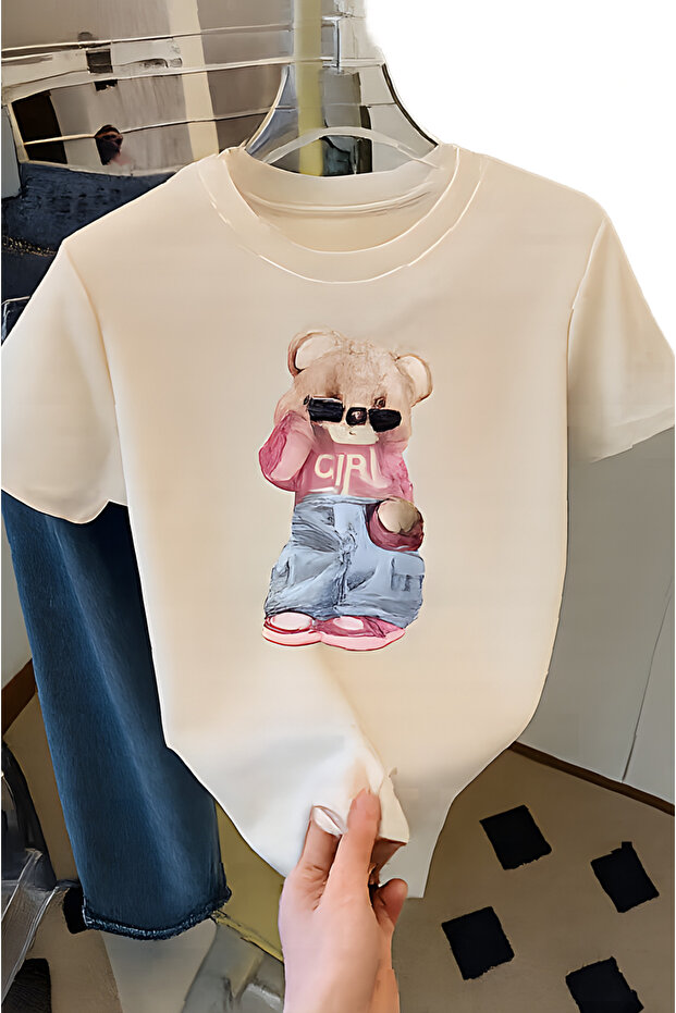 Women's Text Printed T-Shirt – Round Neck, Short Sleeve, Casual