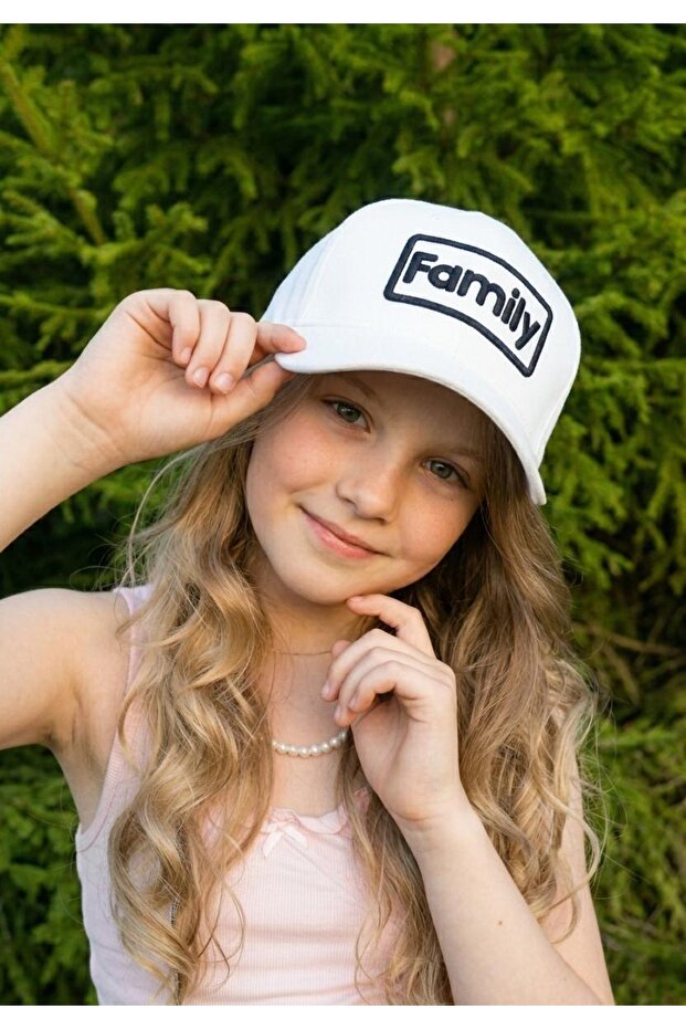 7-12 Years Old Girl's Family Embroidered Emblem Hat