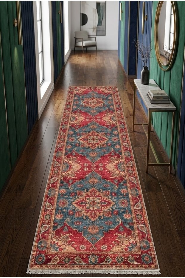 Walkway Carpet Non-Slip Base Washable Stain-Resistant Rug Custom Size Corridor Carpet 3033