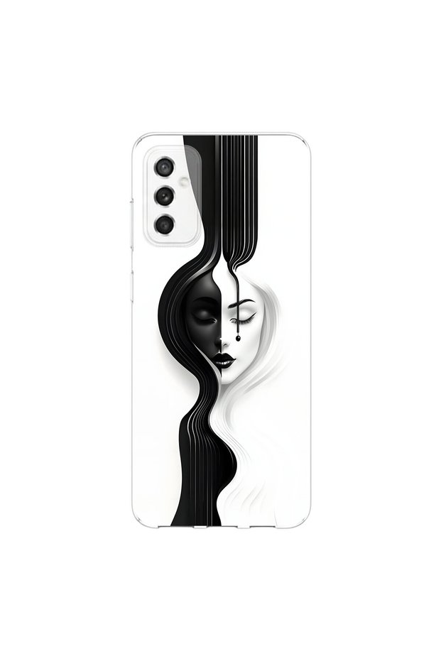 Samsung Galaxy M52 Compatible Aesthetic Face 3 Design Transparent Case