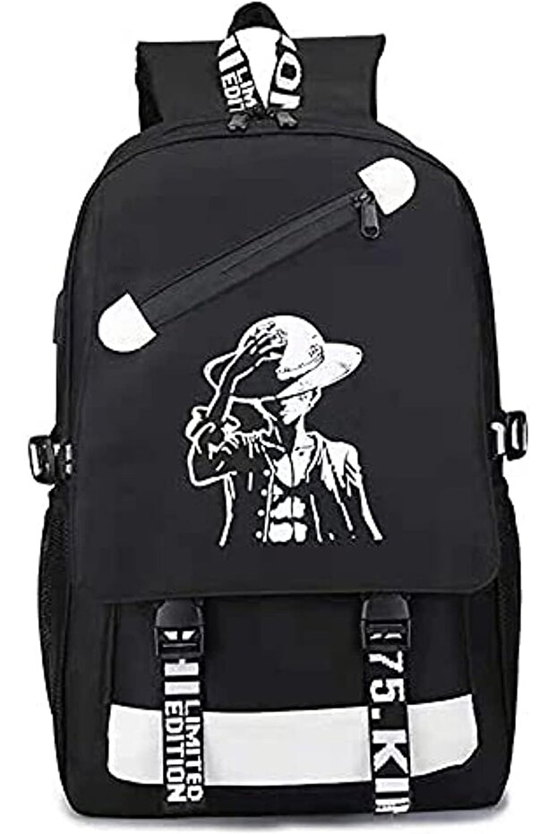 Anime Backpack Cartoon Book Bag Casual Canvas Bag Laptop Back Pack (One Piece), unisex