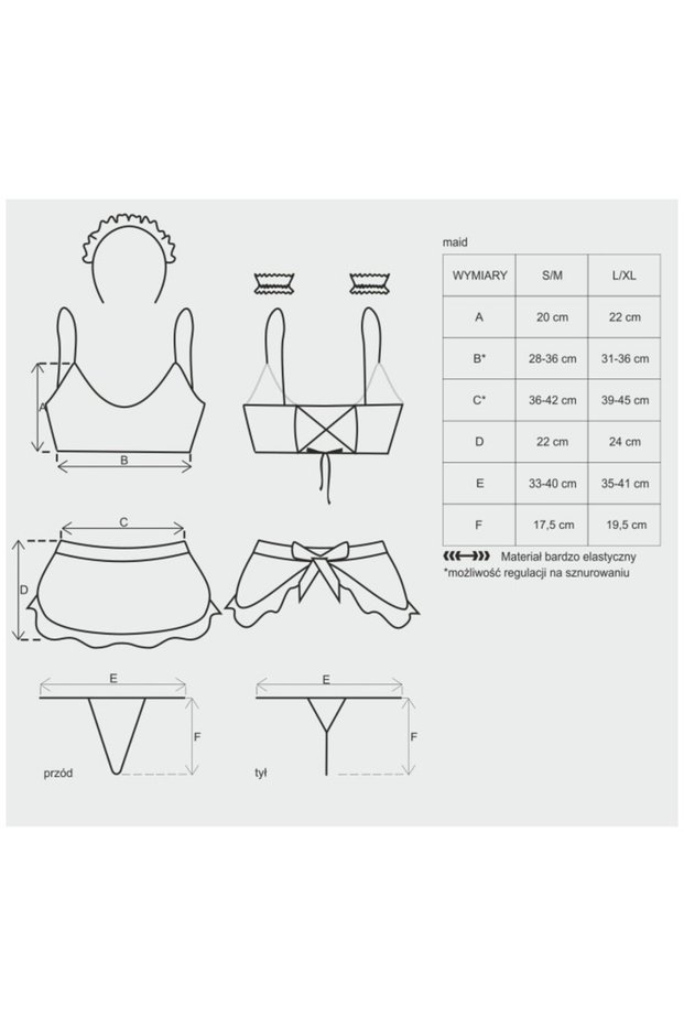 Set de menajeră S/M – Alb