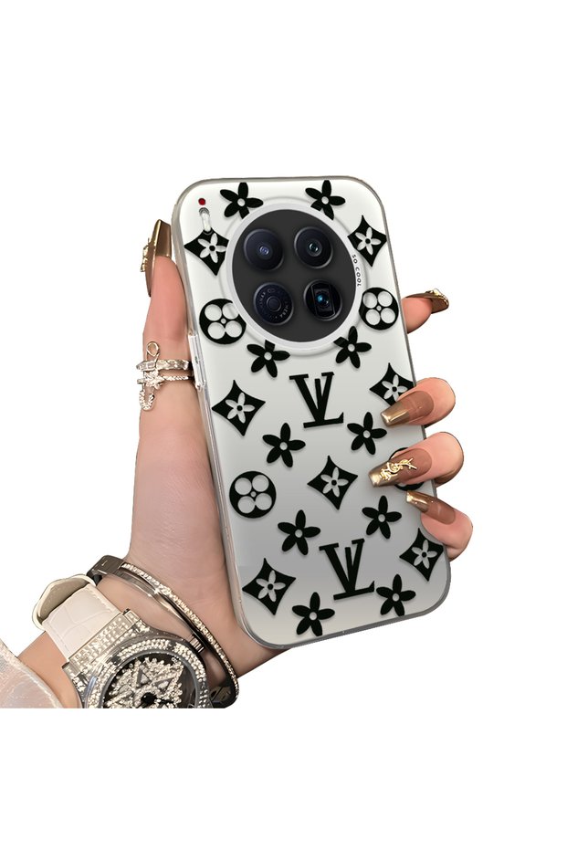 Tecno Camon 40 Premier 5g Compatible Silicone Edge Hard Back Case Couple Phone Case Brand Patterned