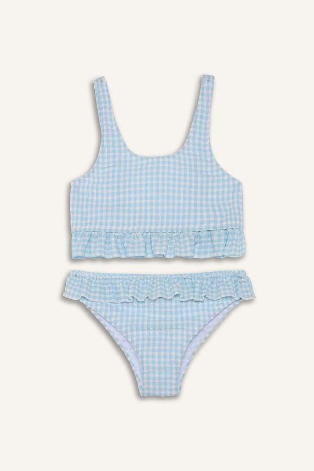 2-Piece Plaid Turquoise Bikini for Girls G7398A826Hs