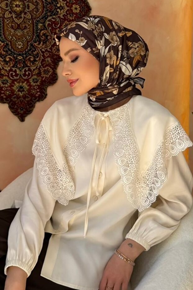 Brown Patterned Soft Scarf