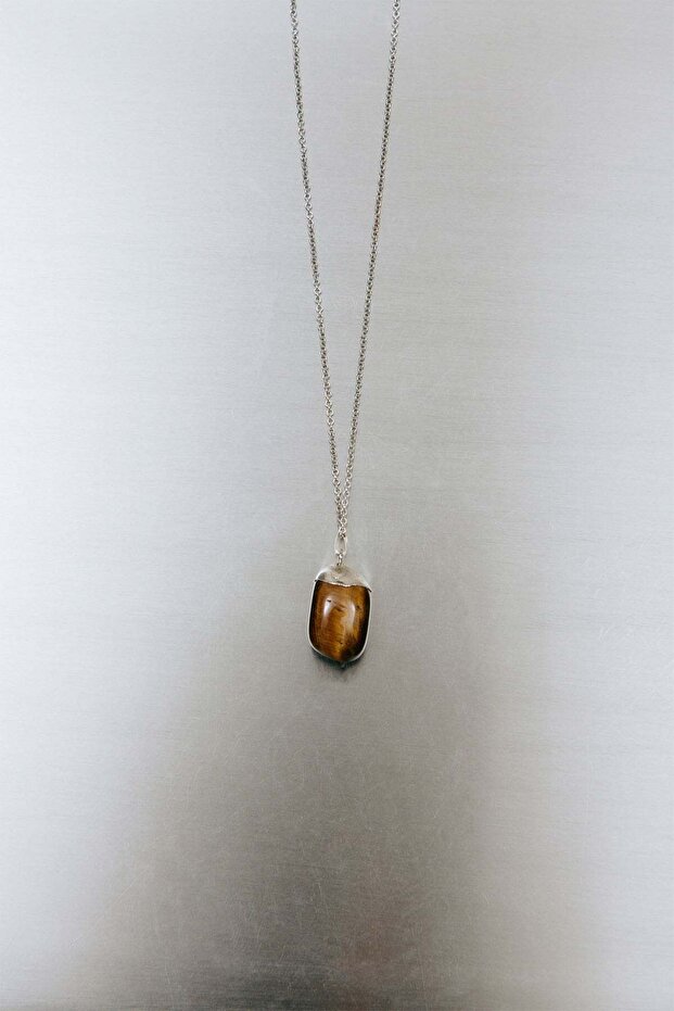 Brown Roa Chain Natural Stone Necklace