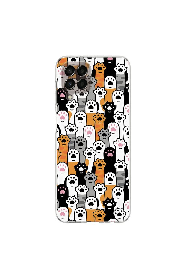 Samsung Galaxy M33 Compatible Kedişler 3 Design Transparent Case