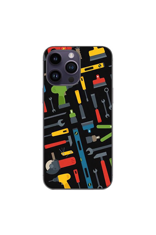 Case compatible with Apple iPhone 14 Pro Max Silicone Gel Tpu Model Tools Pattern