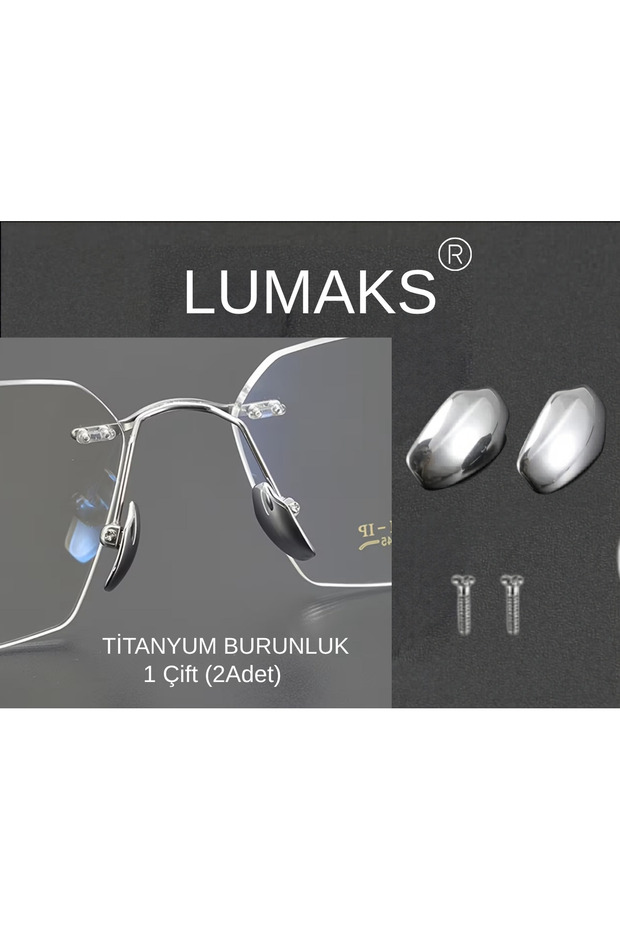 Titanium Eyeglass Nose Pad Screw-On Model Stainless Nose Pad 1 Pair (Screws Included)