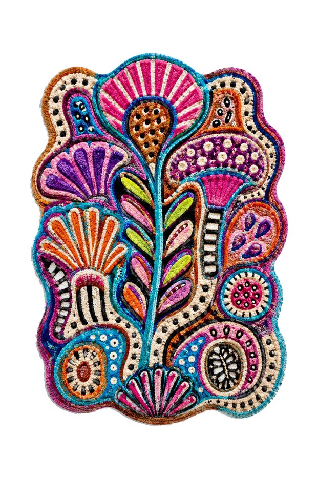Sdt Multi-Colored Artistic Mystical Motif Bohemian Woven Base Decorative Carpet Sdt1521