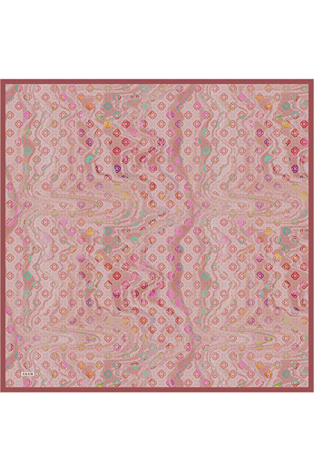 وشاح حريري أحمر مقاس 90×90