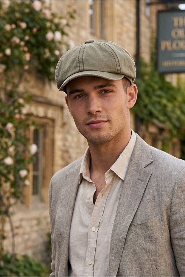Unisex Retro Washed Cotton Newsboy Cap Hat