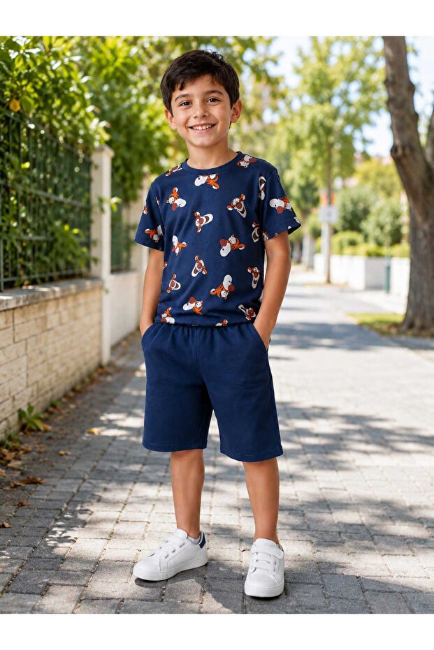Cotton Printed T-Shirt Capri Kids Set