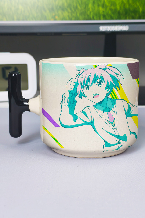 Assassination Classroom Anime Printed Ceramic Luxury Mug (1 Piece) T-Shaped Special Black Handle Wave Handle V3T