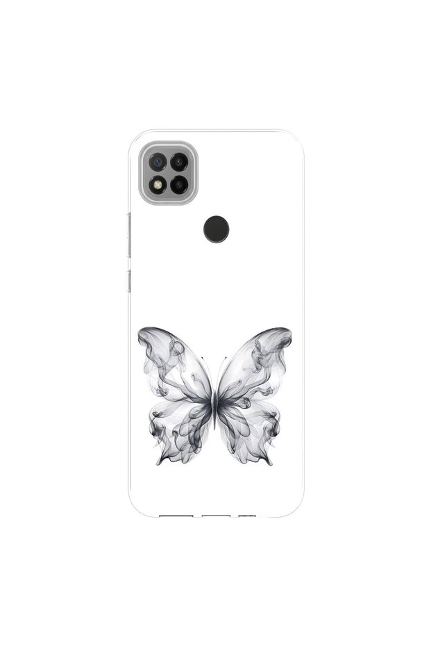 Redmi 9C Compatible Butterfly 1 Design Transparent Case