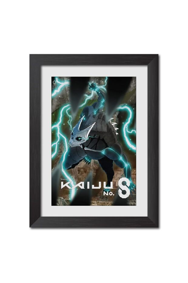 Alayra Kaiju No 8 Anime Poster Frame Photo Framed Paintings with Black Texture (12inches x 9inches)