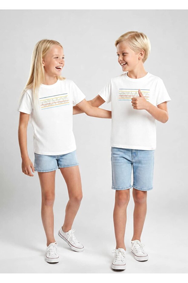 Organic Cotton Stripe Printed Unisex Kids T-shirt