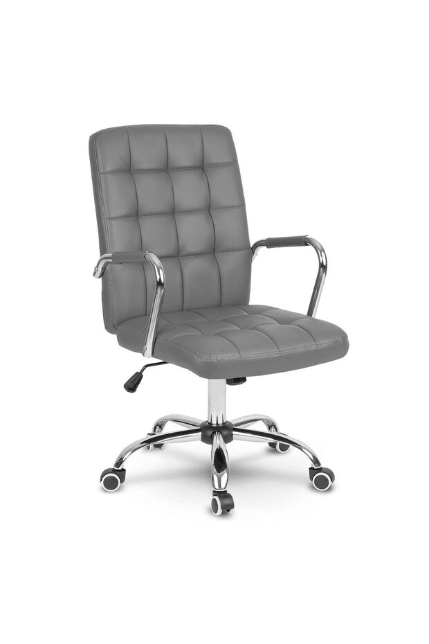Scaun de birou Benton din piele gri