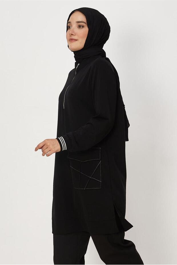 Pocket Detail Sweatshirt Tunic 46712