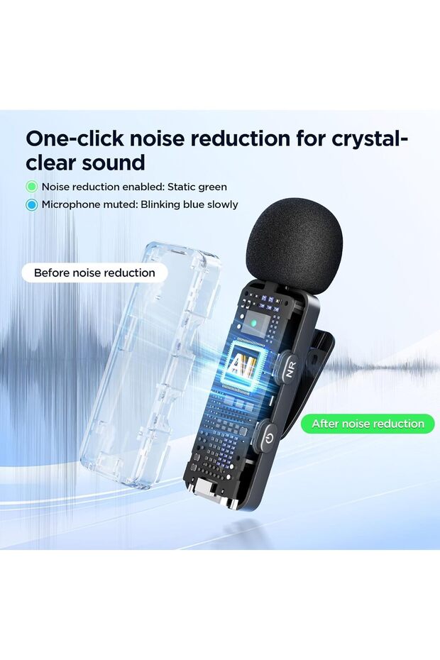 Dual Wireless Microphone for Android Smartphone, OS, Laptop - Omnidirectional USB C Condenser