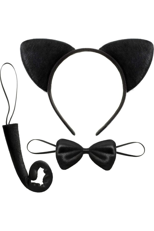 Cat Costume Crown Tail Bow Tie Set 1 Piece
