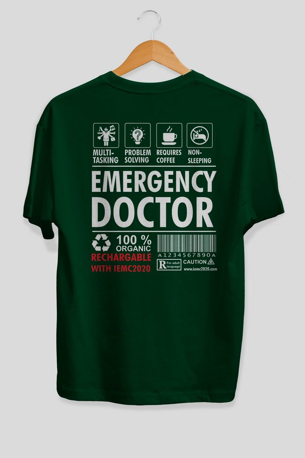 Emergency Doctor Oversize Back Printed Green T-Shirt 100% Cotton Streetwear Premium Comfortable Fit